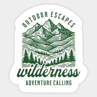 Outdoor Escapes, Wilderness Adventure Calling Sticker